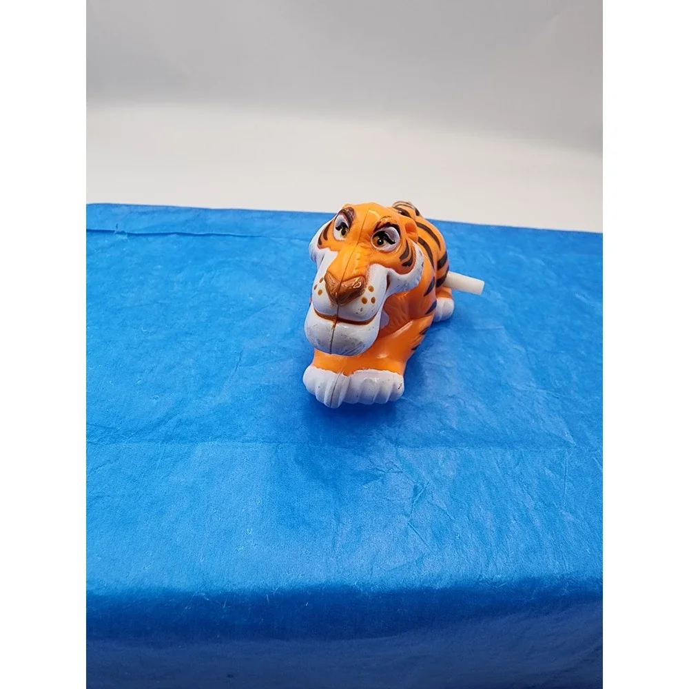 Disney Aladdin Rajah Tiger Wind Up Walking Toy Figure Orange Black Q17 Vintage